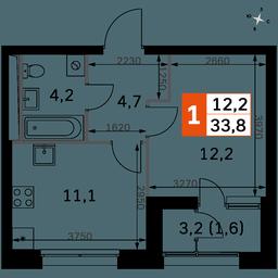 1-BD Apartment Sale, 33.8 sq. m. at Sky Garden, Stroitelny Drive, 9с6, Moscow, Russia #2 1-BD Apartment Sale, 33.8 sq. m. at Sky Garden, Stroitelny Drive, 9с6, Moscow, Russia #2