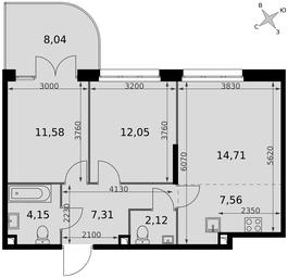 Продажа 3-комн. квартиры, 67,52 м² в ЖК «Движение. Говорово», Центральная улица, 47, деревня Говорово, поселение Московский, Москва, Россия #2 Продажа 3-комн. квартиры, 67,52 м² в ЖК «Движение. Говорово», Центральная улица, 47, деревня Говорово, поселение Московский, Москва, Россия #2