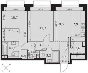 2-BD Apartment Sale, 66平方米 at Sydney City, Shenogina Street, 2, Moscow, Russia #2 2-BD Apartment Sale, 66平方米 at Sydney City, Shenogina Street, 2, Moscow, Russia #2