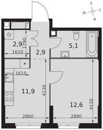 1-BD Apartment Sale, 35.4平方米 at Sydney City, Shenogina Street, 2, Moscow, Russia #2 1-BD Apartment Sale, 35.4平方米 at Sydney City, Shenogina Street, 2, Moscow, Russia #2