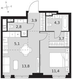 2-BD Apartment Sale, 45 sq. m. at Sydney City, Shenogina Street, 2, Moscow, Russia #3 2-BD Apartment Sale, 45 sq. m. at Sydney City, Shenogina Street, 2, Moscow, Russia #3