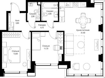 2-BD Apartment Sale, 71.2 sq. m. at Multikvartal CITYZEN, Vishnyovaya Street, Moscow, Russia #2 2-BD Apartment Sale, 71.2 sq. m. at Multikvartal CITYZEN, Vishnyovaya Street, Moscow, Russia #2