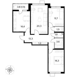 3-BD Apartment Sale, 84.2平方米 at Pervyi Lermontovskiy, zhiloy kompleks 1-y Lermontovskiy, Lyubertsy, Moscow Region, Russia #3 3-BD Apartment Sale, 84.2平方米 at Pervyi Lermontovskiy, zhiloy kompleks 1-y Lermontovskiy, Lyubertsy, Moscow Region, Russia #3