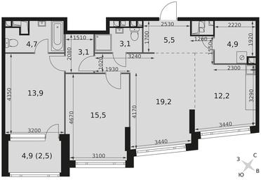 3-BD Apartment Sale, 84.6平方米 at Rotterdam, Varshavskoye Highway, 37Ак1с2, Moscow, Russia #2 3-BD Apartment Sale, 84.6平方米 at Rotterdam, Varshavskoye Highway, 37Ак1с2, Moscow, Russia #2