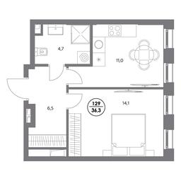 2-BD Apartment Sale, 36.3平方米 at Admiral, Shosseynaya Street, 4А, Moscow, Russia #3 2-BD Apartment Sale, 36.3平方米 at Admiral, Shosseynaya Street, 4А, Moscow, Russia #3