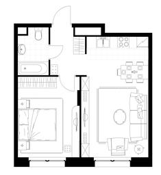 Apartment Sale, 42.5 sq. m. at Rezidentsii Skolkovo, Kashtanovaya ulitsa, 1, rabochiy posyolok Zarechye, Odintsovskiy City District, Moscow Region, Russia #4