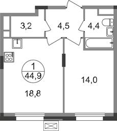 Apartment Sale, 44.9 sq. m. at Rezidentsii Skolkovo, Kashtanovaya ulitsa, 1, rabochiy posyolok Zarechye, Odintsovskiy City District, Moscow Region, Russia #2 Apartment Sale, 44.9 sq. m. at Rezidentsii Skolkovo, Kashtanovaya ulitsa, 1, rabochiy posyolok Zarechye, Odintsovskiy City District, Moscow Region, Russia #2