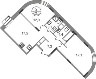 2-BD Apartment Sale, 62 sq. m. at Rezidentsii Skolkovo, Kashtanovaya ulitsa, 1, rabochiy posyolok Zarechye, Odintsovskiy City District, Moscow Region, Russia #2 2-BD Apartment Sale, 62 sq. m. at Rezidentsii Skolkovo, Kashtanovaya ulitsa, 1, rabochiy posyolok Zarechye, Odintsovskiy City District, Moscow Region, Russia #2