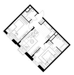 2-BD Apartment Sale, 61.2 sq. m. at Rezidentsii Skolkovo, Kashtanovaya ulitsa, 1, rabochiy posyolok Zarechye, Odintsovskiy City District, Moscow Region, Russia #4