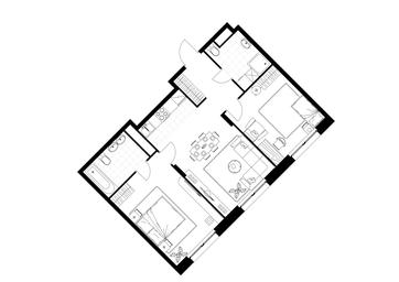 2-BD Apartment Sale, 66.8平方米 at Rezidentsii Skolkovo, Kashtanovaya ulitsa, 1, rabochiy posyolok Zarechye, Odintsovskiy City District, Moscow Region, Russia #4