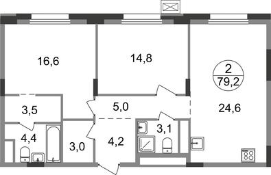 2-BD Apartment Sale, 79.2平方米 at Rezidentsii Skolkovo, Kashtanovaya ulitsa, 1, rabochiy posyolok Zarechye, Odintsovskiy City District, Moscow Region, Russia #2 2-BD Apartment Sale, 79.2平方米 at Rezidentsii Skolkovo, Kashtanovaya ulitsa, 1, rabochiy posyolok Zarechye, Odintsovskiy City District, Moscow Region, Russia #2