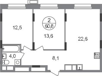 2-BD Apartment Sale, 60.8平方米 at Rezidentsii Skolkovo, Kashtanovaya ulitsa, 1, rabochiy posyolok Zarechye, Odintsovskiy City District, Moscow Region, Russia #2 2-BD Apartment Sale, 60.8平方米 at Rezidentsii Skolkovo, Kashtanovaya ulitsa, 1, rabochiy posyolok Zarechye, Odintsovskiy City District, Moscow Region, Russia #2