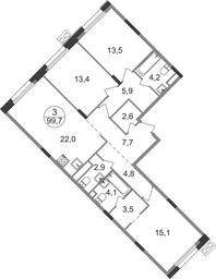 3-BD Apartment Sale, 99.7平方米 at Rezidentsii Skolkovo, Kashtanovaya ulitsa, 1, rabochiy posyolok Zarechye, Odintsovskiy City District, Moscow Region, Russia #2 3-BD Apartment Sale, 99.7平方米 at Rezidentsii Skolkovo, Kashtanovaya ulitsa, 1, rabochiy posyolok Zarechye, Odintsovskiy City District, Moscow Region, Russia #2