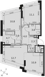 3-BD Apartment Sale, 64.2 sq. m. at Rotterdam, Varshavskoye Highway, 37Ак1с2, Moscow, Russia #2 3-BD Apartment Sale, 64.2 sq. m. at Rotterdam, Varshavskoye Highway, 37Ак1с2, Moscow, Russia #2