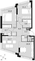 3-BD Apartment Sale, 64.2 sq. m. at Rotterdam, Varshavskoye Highway, 37Ак1с2, Moscow, Russia #3 3-BD Apartment Sale, 64.2 sq. m. at Rotterdam, Varshavskoye Highway, 37Ак1с2, Moscow, Russia #3