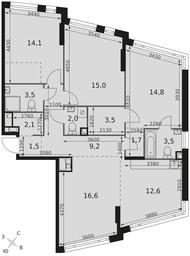 4-BD Apartment Sale, 100.1 sq. m. at Rotterdam, Varshavskoye Highway, 37Ак1с2, Moscow, Russia #2 4-BD Apartment Sale, 100.1 sq. m. at Rotterdam, Varshavskoye Highway, 37Ак1с2, Moscow, Russia #2