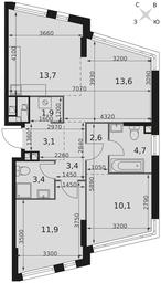 3-BD Apartment Sale, 68.4 sq. m. at Rotterdam, Varshavskoye Highway, 37Ак1с2, Moscow, Russia #2 3-BD Apartment Sale, 68.4 sq. m. at Rotterdam, Varshavskoye Highway, 37Ак1с2, Moscow, Russia #2