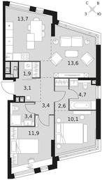 3-BD Apartment Sale, 68.4 sq. m. at Rotterdam, Varshavskoye Highway, 37Ак1с2, Moscow, Russia #3 3-BD Apartment Sale, 68.4 sq. m. at Rotterdam, Varshavskoye Highway, 37Ак1с2, Moscow, Russia #3