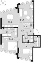 3-BD Apartment Sale, 74.9 sq. m. at Rotterdam, Varshavskoye Highway, 37Ак1с2, Moscow, Russia #3 3-BD Apartment Sale, 74.9 sq. m. at Rotterdam, Varshavskoye Highway, 37Ак1с2, Moscow, Russia #3