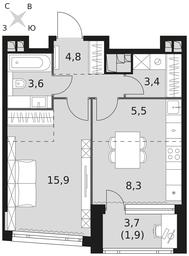 1-BD Apartment Sale, 43.5 sq. m. at Rotterdam, Varshavskoye Highway, 37Ак1с2, Moscow, Russia #3