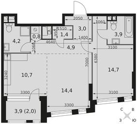 2-BD Apartment Sale, 60 sq. m. at Rotterdam, Varshavskoye Highway, 37Ак1с2, Moscow, Russia #2 2-BD Apartment Sale, 60 sq. m. at Rotterdam, Varshavskoye Highway, 37Ак1с2, Moscow, Russia #2
