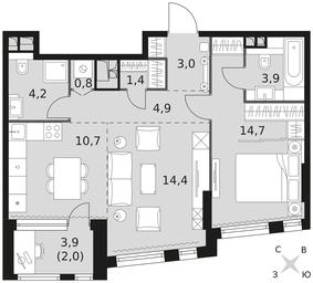 2-BD Apartment Sale, 60 sq. m. at Rotterdam, Varshavskoye Highway, 37Ак1с2, Moscow, Russia #3 2-BD Apartment Sale, 60 sq. m. at Rotterdam, Varshavskoye Highway, 37Ак1с2, Moscow, Russia #3