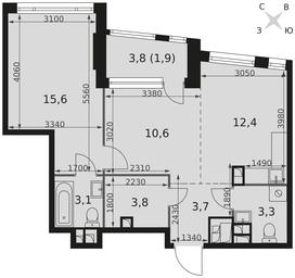 2-BD Apartment Sale, 54.4 sq. m. at Rotterdam, Varshavskoye Highway, 37Ак1с2, Moscow, Russia #2 2-BD Apartment Sale, 54.4 sq. m. at Rotterdam, Varshavskoye Highway, 37Ак1с2, Moscow, Russia #2