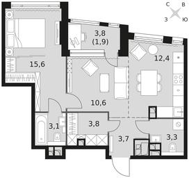 2-BD Apartment Sale, 54.4 sq. m. at Rotterdam, Varshavskoye Highway, 37Ак1с2, Moscow, Russia #3 2-BD Apartment Sale, 54.4 sq. m. at Rotterdam, Varshavskoye Highway, 37Ак1с2, Moscow, Russia #3