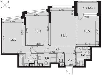 3-BD Apartment Sale, 85.4 sq. m. at Rotterdam, Varshavskoye Highway, 37Ак1с2, Moscow, Russia #2 3-BD Apartment Sale, 85.4 sq. m. at Rotterdam, Varshavskoye Highway, 37Ак1с2, Moscow, Russia #2