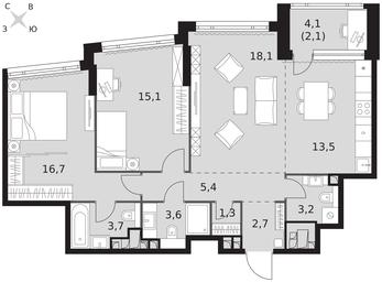 3-BD Apartment Sale, 85.4 sq. m. at Rotterdam, Varshavskoye Highway, 37Ак1с2, Moscow, Russia #3 3-BD Apartment Sale, 85.4 sq. m. at Rotterdam, Varshavskoye Highway, 37Ак1с2, Moscow, Russia #3