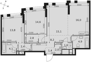 3-BD Apartment Sale, 86.9 sq. m. at Rotterdam, Varshavskoye Highway, 37Ак1с2, Moscow, Russia #2