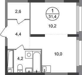 Apartment Sale, 31.4 sq. m. at Peredelkino Blizhnee, Korneya Chukovskogo Street, 1, Vnukovskoye Settlement, Moscow, Russia #2 Apartment Sale, 31.4 sq. m. at Peredelkino Blizhnee, Korneya Chukovskogo Street, 1, Vnukovskoye Settlement, Moscow, Russia #2