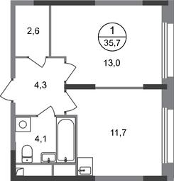 Apartment Sale, 35.7平方米 at Peredelkino Blizhnee, Korneya Chukovskogo Street, 1, Vnukovskoye Settlement, Moscow, Russia #2 Apartment Sale, 35.7平方米 at Peredelkino Blizhnee, Korneya Chukovskogo Street, 1, Vnukovskoye Settlement, Moscow, Russia #2