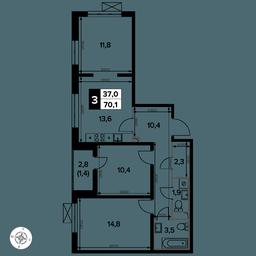3-BD Apartment Sale, 70 sq. m. at Yzhnaya Bitsa, Yuzhnaya Bitsa Residential Complex, posyolok Bittsa, Leninskiy City District, Moscow Region, Russia #2 3-BD Apartment Sale, 70 sq. m. at Yzhnaya Bitsa, Yuzhnaya Bitsa Residential Complex, posyolok Bittsa, Leninskiy City District, Moscow Region, Russia #2