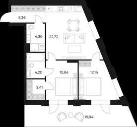 2-BD Apartment Sale, 66.8 sq. m. at Forst, Avtozavodskaya Street, 24, Moscow, Russia #4