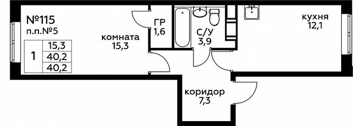 Apartment Sale, 40.2 sq. m. at Tsvetochnye Poliany, kvartal № 23, Filimonkovskoye Municipal Formation, Moscow, Russia #3