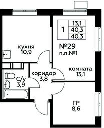 Apartment Sale, 40.3平方米 at Tsvetochnye Poliany, kvartal № 23, Filimonkovskoye Municipal Formation, Moscow, Russia #2 Apartment Sale, 40.3平方米 at Tsvetochnye Poliany, kvartal № 23, Filimonkovskoye Municipal Formation, Moscow, Russia #2