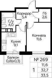 Apartment Sale, 33.5平方米 at Tsvetochnye Poliany, kvartal № 23, Filimonkovskoye Municipal Formation, Moscow, Russia #4
