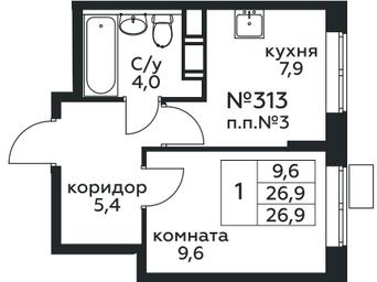 Apartment Sale, 26.9平方米 at Tsvetochnye Poliany, kvartal № 23, Filimonkovskoye Municipal Formation, Moscow, Russia #2 Apartment Sale, 26.9平方米 at Tsvetochnye Poliany, kvartal № 23, Filimonkovskoye Municipal Formation, Moscow, Russia #2