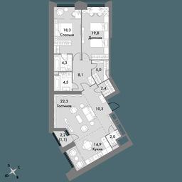 3-BD Apartment Sale, 113 sq. m. at Arkhitektor, Akademika Volgina Street, 2Д, Moscow, Russia #4