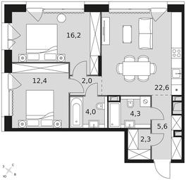 2-BD Apartment Sale, 69.4 sq. m. at The Lake, Snezhnaya Street, 22, Moscow, Russia #3 2-BD Apartment Sale, 69.4 sq. m. at The Lake, Snezhnaya Street, 22, Moscow, Russia #3