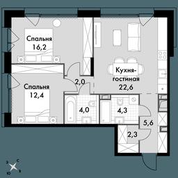 2-BD Apartment Sale, 69.4 sq. m. at The Lake, Snezhnaya Street, 22, Moscow, Russia #2 2-BD Apartment Sale, 69.4 sq. m. at The Lake, Snezhnaya Street, 22, Moscow, Russia #2