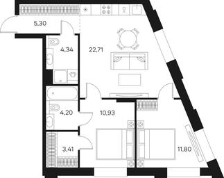 2-BD Apartment Sale, 62.6 sq. m. at Forst, Avtozavodskaya Street, 24, Moscow, Russia #2 2-BD Apartment Sale, 62.6 sq. m. at Forst, Avtozavodskaya Street, 24, Moscow, Russia #2