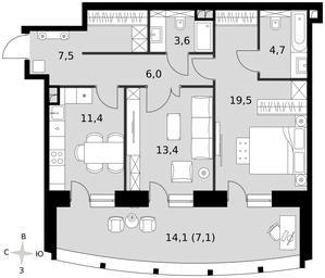 2-BD Apartment Sale, 73.2 sq. m. at Sydney City, Shenogina Street, 2, Moscow, Russia #3 2-BD Apartment Sale, 73.2 sq. m. at Sydney City, Shenogina Street, 2, Moscow, Russia #3