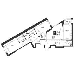 3-BD Apartment Sale, 98 sq. m. at Arkhitektor, Akademika Volgina Street, 2Д, Moscow, Russia #2