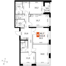 4-BD Apartment Sale, 111.5 sq. m. at Sky Garden, Stroitelny Drive, 9с6, Moscow, Russia #4