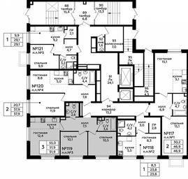 2-BD Apartment Sale, 51.7 sq. m. at Eko Bunino, prospekt Kuprina, 34к1, Sosenskoye Settlement, Moscow, Russia #3