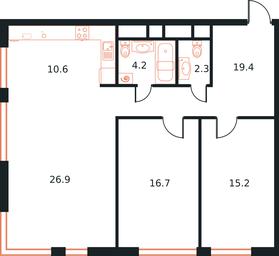 3-BD Apartment Sale, 90.2 sq. m. at West Tower, Aminyevskoye Highway, 6, Moscow, Russia #2