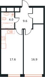 2-BD Apartment Sale, 48.1 sq. m. at West Tower, Aminyevskoye Highway, 6, Moscow, Russia #2