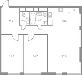 3-BD Apartment Sale, 90.2 sq. m. at West Tower, Aminyevskoye Highway, 6, Moscow, Russia #4